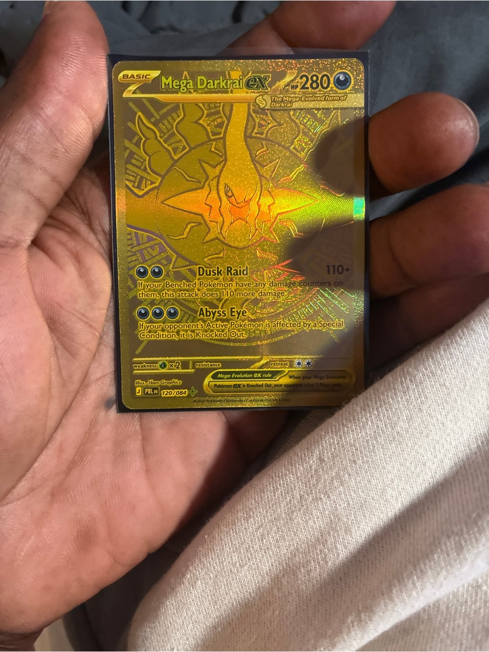 Mega Darkrai GX Holographic Gold Collector Card - Black/Gold